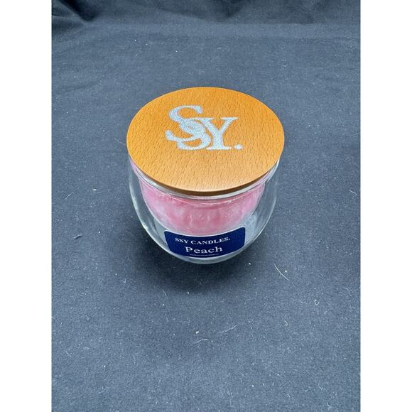 SSY Candles Wood Wick Hand Poured Peach Scented Candle NIB - Picture 7 of 14